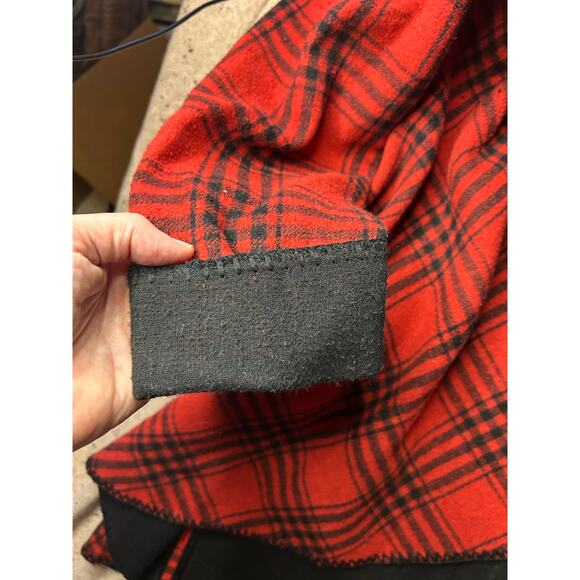 Soft Surroundings Buffalo Check Swing Cardigan Medium Red Black Open Front - Picture 3 of 6